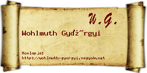 Wohlmuth Györgyi névjegykártya