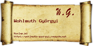 Wohlmuth Györgyi névjegykártya