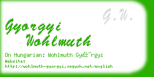 gyorgyi wohlmuth business card